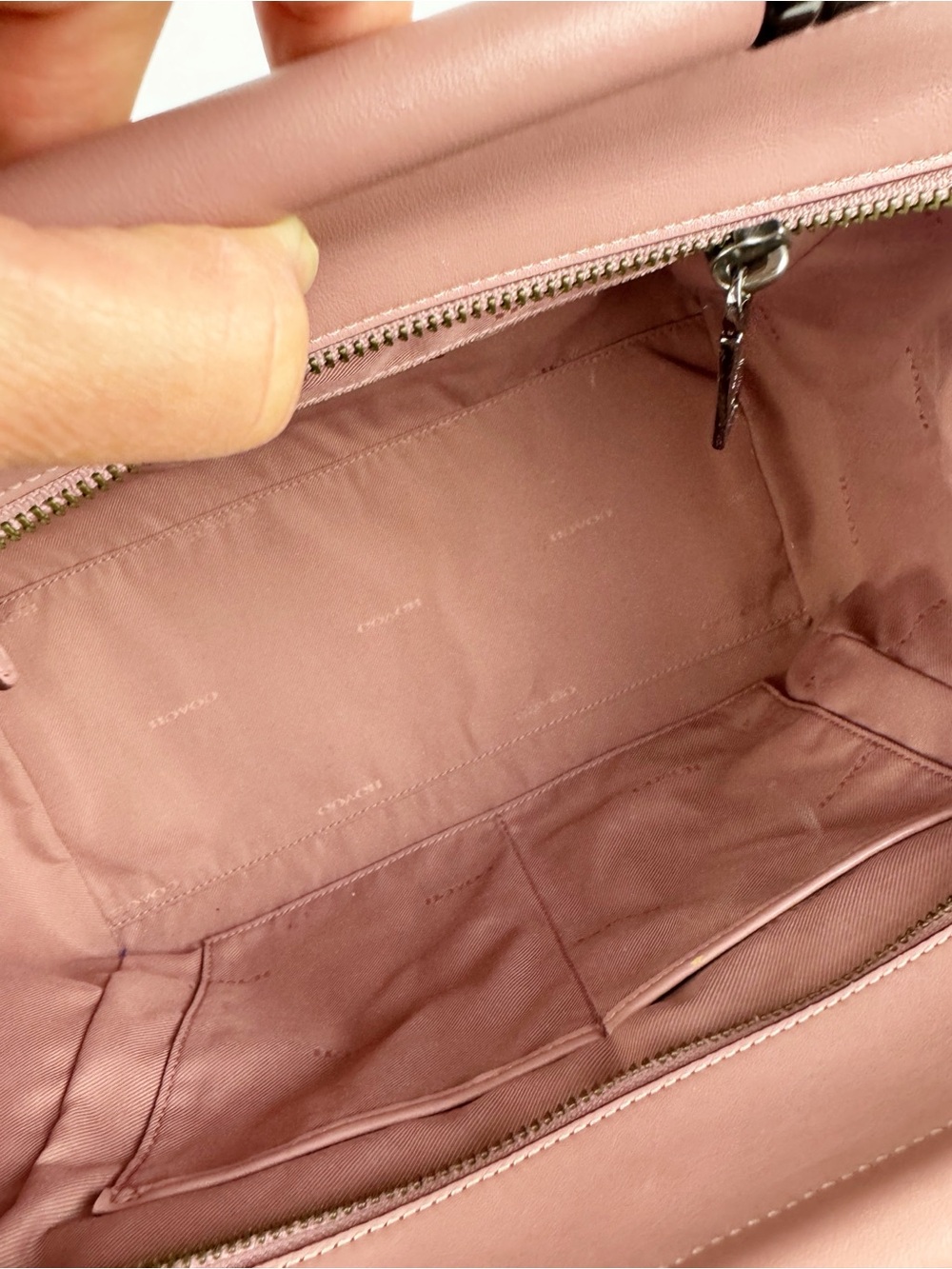Coach Grace Satchel Mauve Pink Leather Top-Handle Satchel Crossbody - Picture 5 of 10